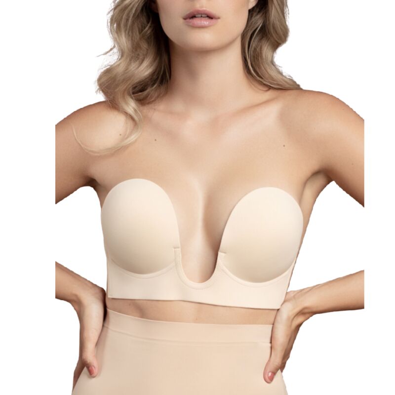 Soutien-gorge sans poignées beige bonnet a — BYE-BRA