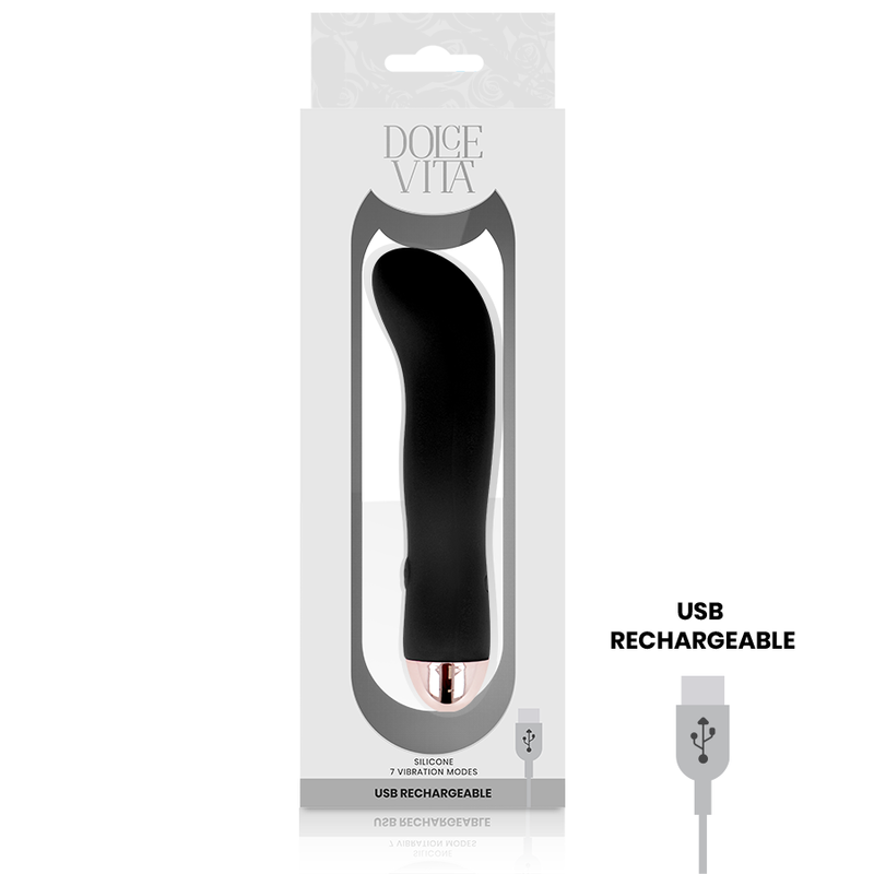 Vibrateur rechargeable deux noir 7 vitesses — DOLCE VITA, vue 4
