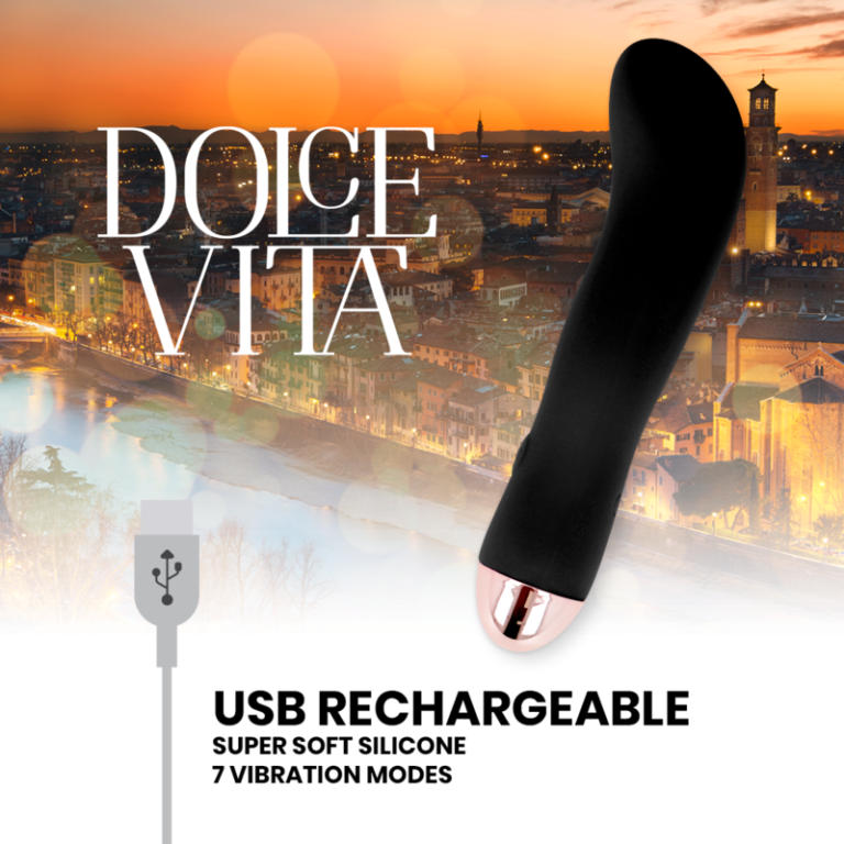 Vibrateur rechargeable deux noir 7 vitesses — DOLCE VITA, vue 5