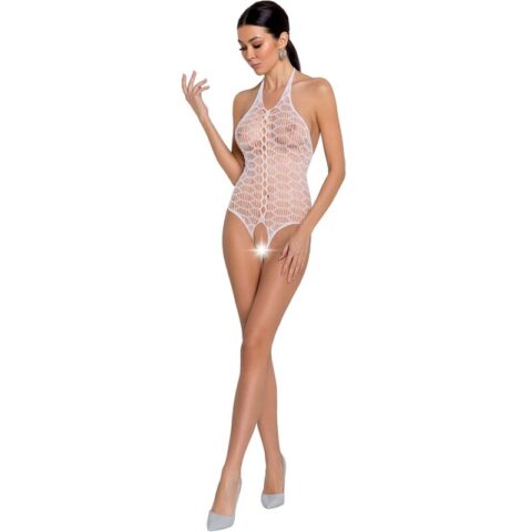 Femme BS087 bodystocking blanc taille unique — PASSION