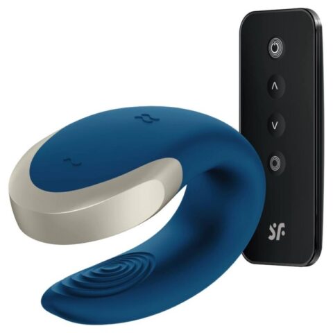 Vibrateur double love luxury partner bleu — SATISFYER