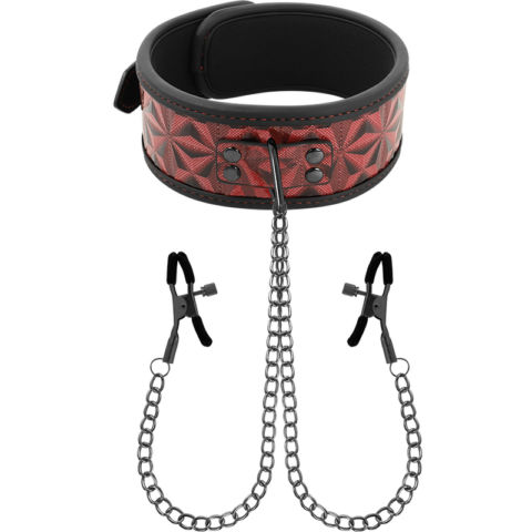 Collier édition rouge avec pinces télémon avec doublure en néoprène — BEGME