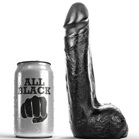 Gode réaliste noir doux 20 CM — ALL BLACK