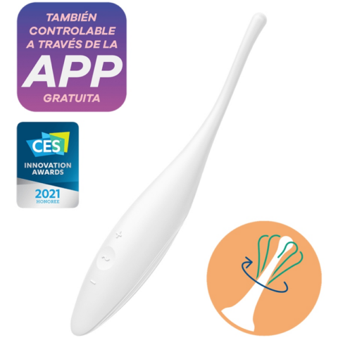 Vibrateur pointe de clit twirling JOY blanc — SATISFYER