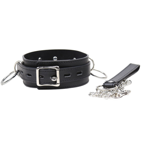 Collier de soumission avec 3 anneaux — OHMAMA FETISH