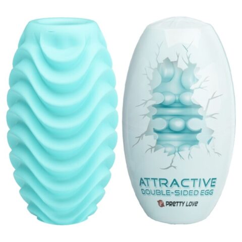 Oeuf masturbateur double face turquoise — PRETTY LOVE