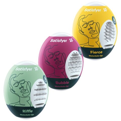 3 Oeufs masturbateurs riffle, bubble & fierce — SATISFYER