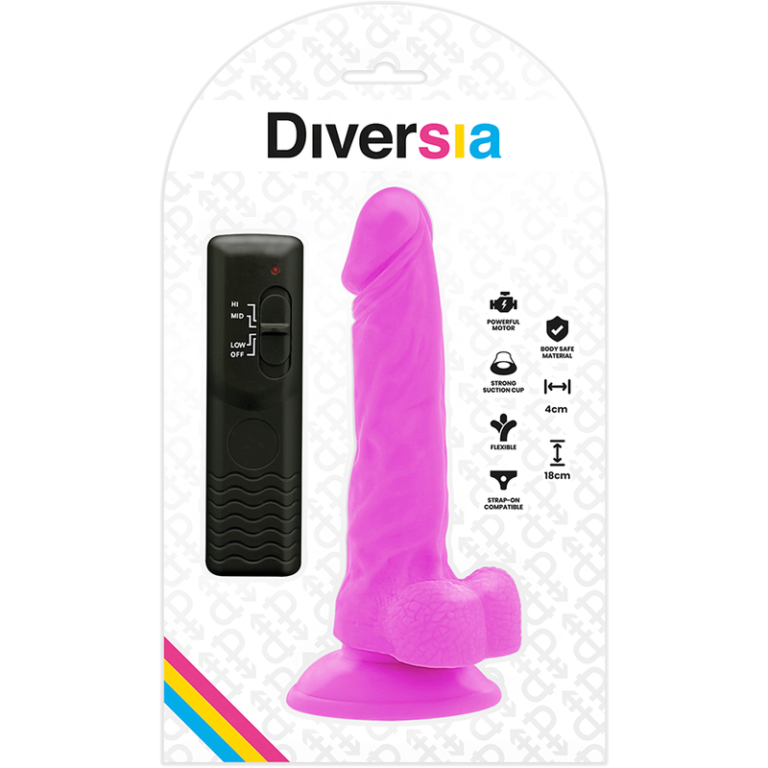 Dildo vibrant flexible violet 18 CM -O- 4 CM — DIVERSIA, vue 6
