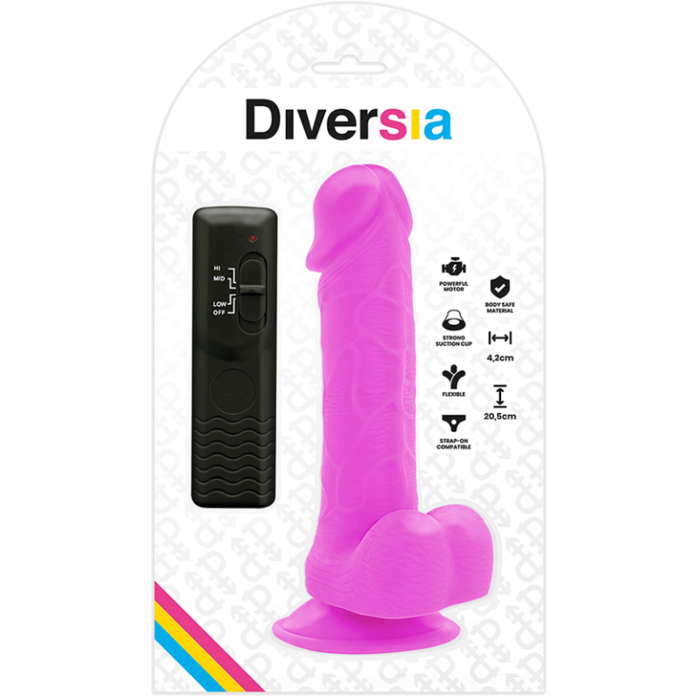 Dildo vibrant flexible violet 20.5 CM -O- 4.2 CM — DIVERSIA, vue 7