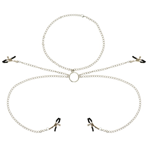 Ohmama fetish 4 pinces à tétons avec collier chaîne — OHMAMA FETISH