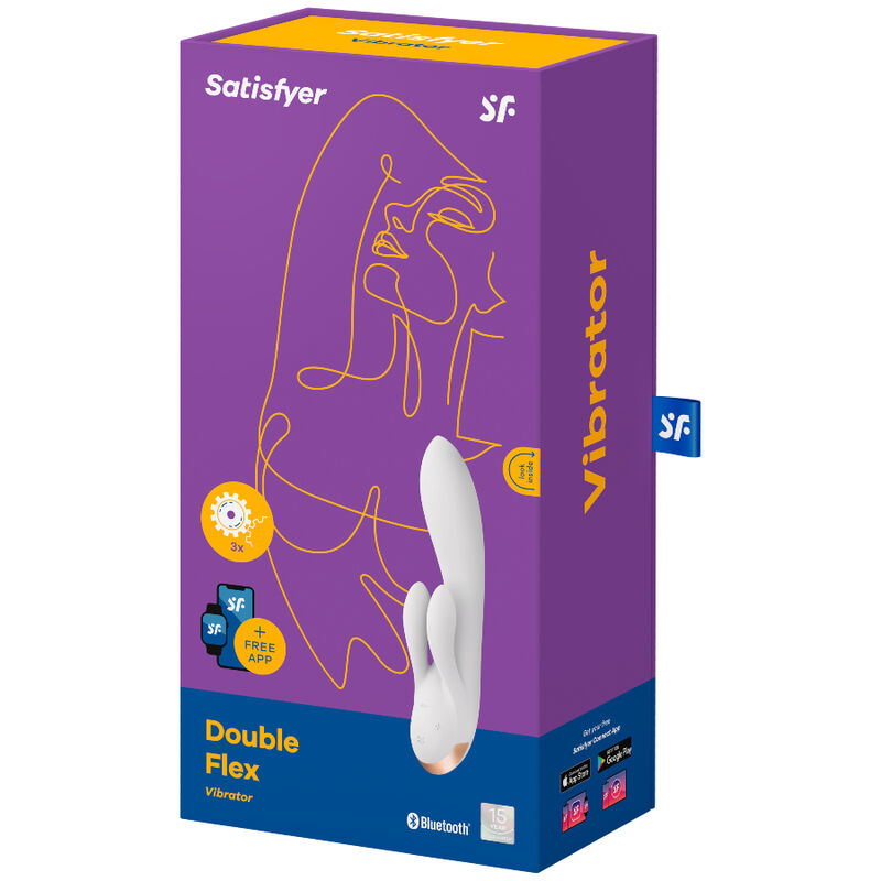 Application vibrateur double flex blanc — SATISFYER, vue 4