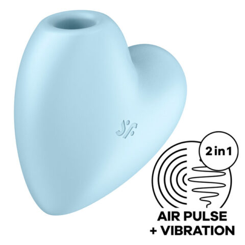 Cutie heart stimulateur et vibrateur de pulse d'air bleu — SATISFYER