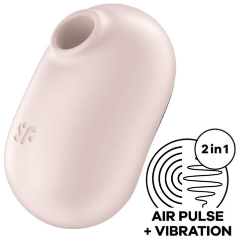 Stimulateur et vibrateur double AIR pulse PRO TO GO 2 beige — SATISFYER