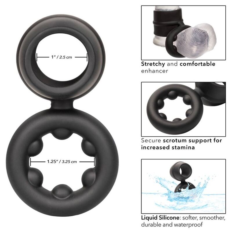 Bague alpha dual magnum noir — CALEXOTICS, vue 3