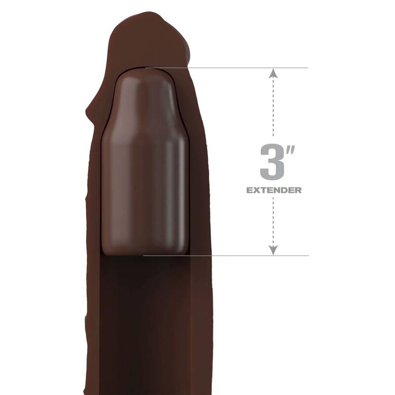 Fantasy X- tensions - pipedreams sleeve 22,86 CM + 7,62 CM plug brown — FANTASY X-TENSIONS, vue 3