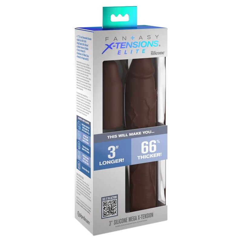 Fantasy X- tensions - pipedreams sleeve 22,86 CM + 7,62 CM plug brown — FANTASY X-TENSIONS