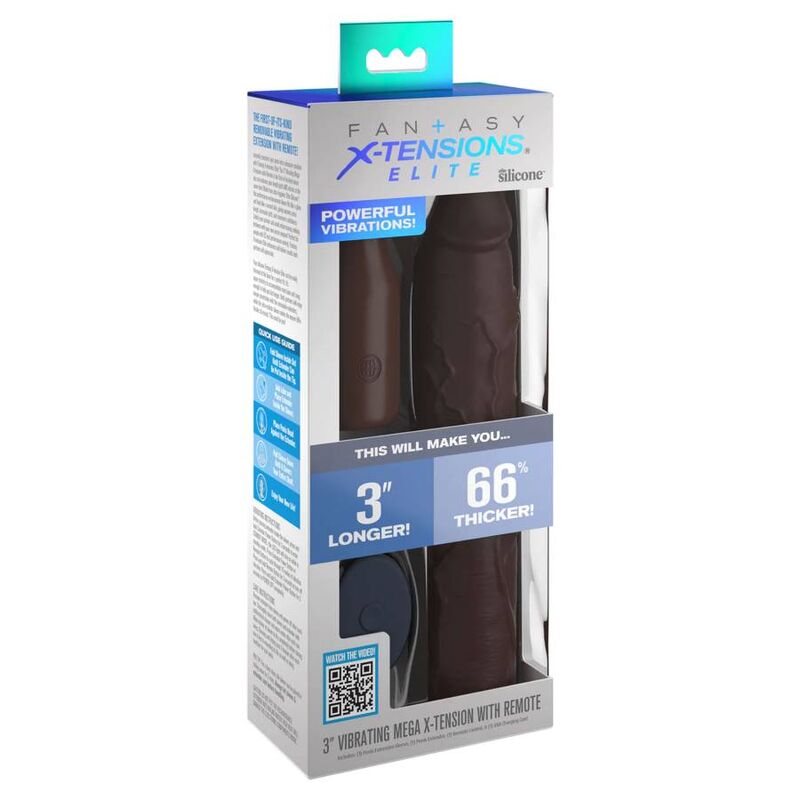 Fantasy X- tensions - pochette pipedreams 22,86 CM + plug 7,62 CM telecommande marron — FANTASY X-TENSIONS