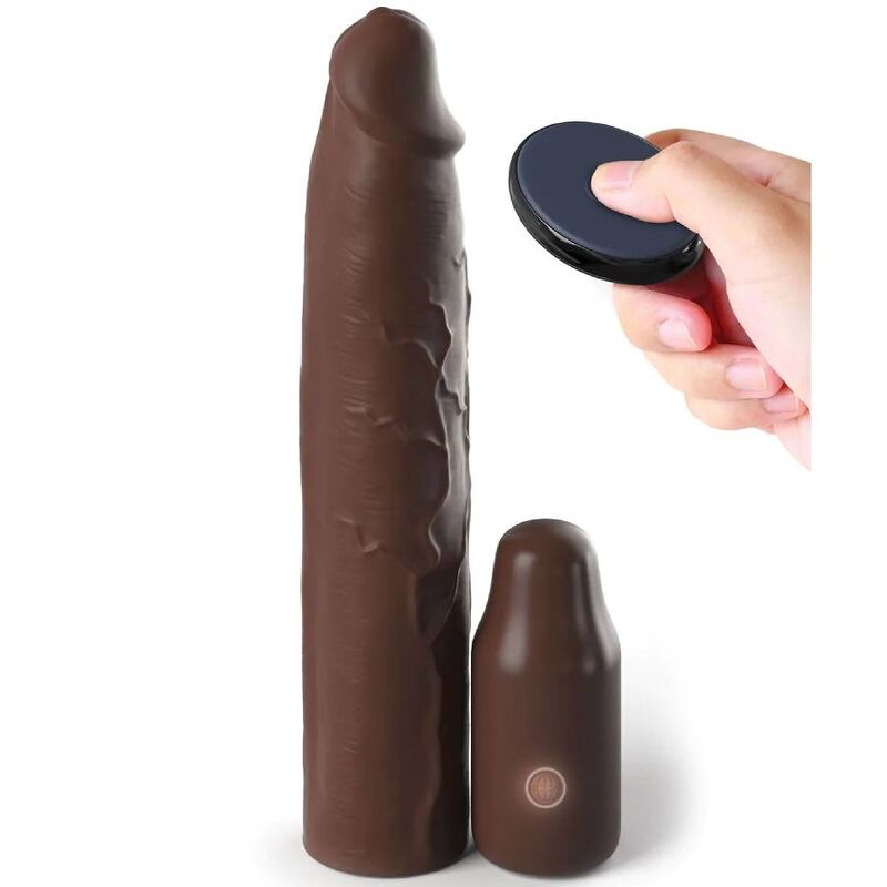 Fantasy X- tensions - pochette pipedreams 22,86 CM + plug 7,62 CM telecommande marron — FANTASY X-TENSIONS, vue 2