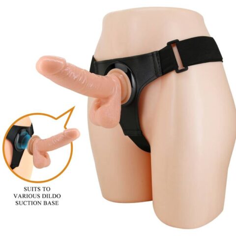 Harnais slips harnais universel avec gode TOM 20 CM naturel — PRETTY LOVE