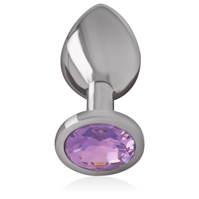 Plug anal en métal aluminium avec cristal violet taille L — INTENSE, vue 2
