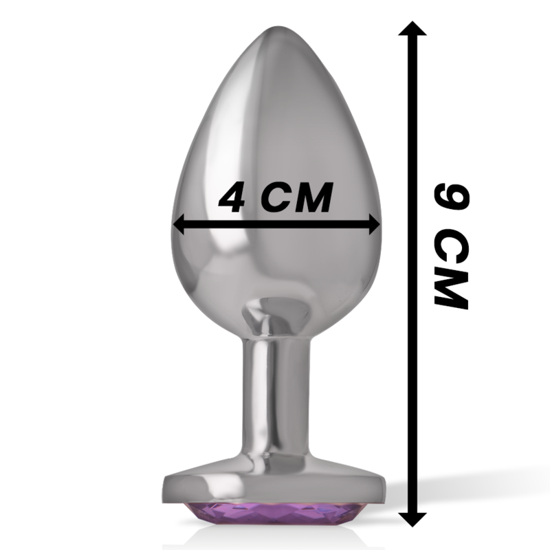 Plug anal en métal aluminium avec cristal violet taille L — INTENSE, vue 4