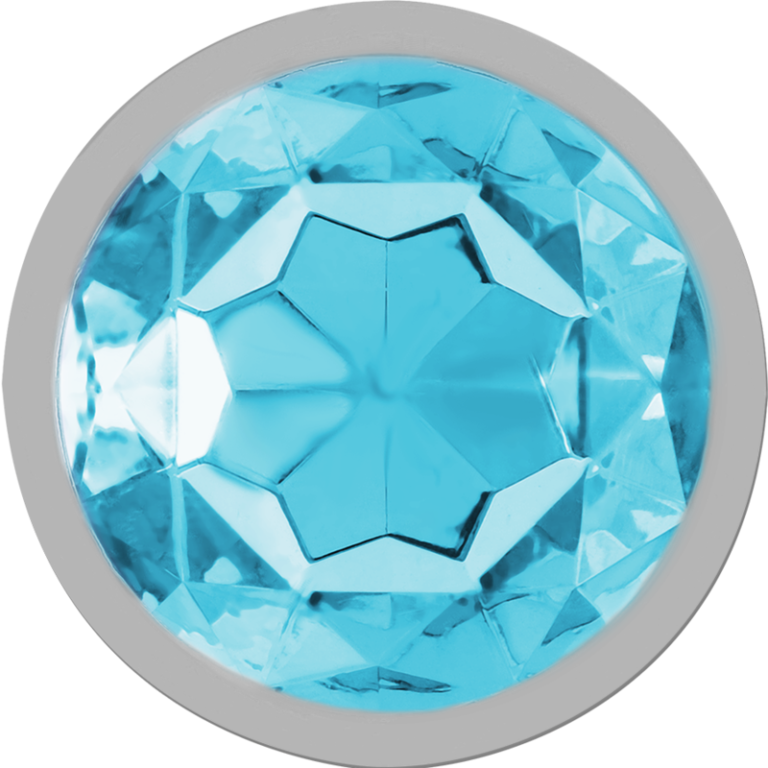 Plug anal en métal aluminium avec cristal bleu taille L — INTENSE, vue 3