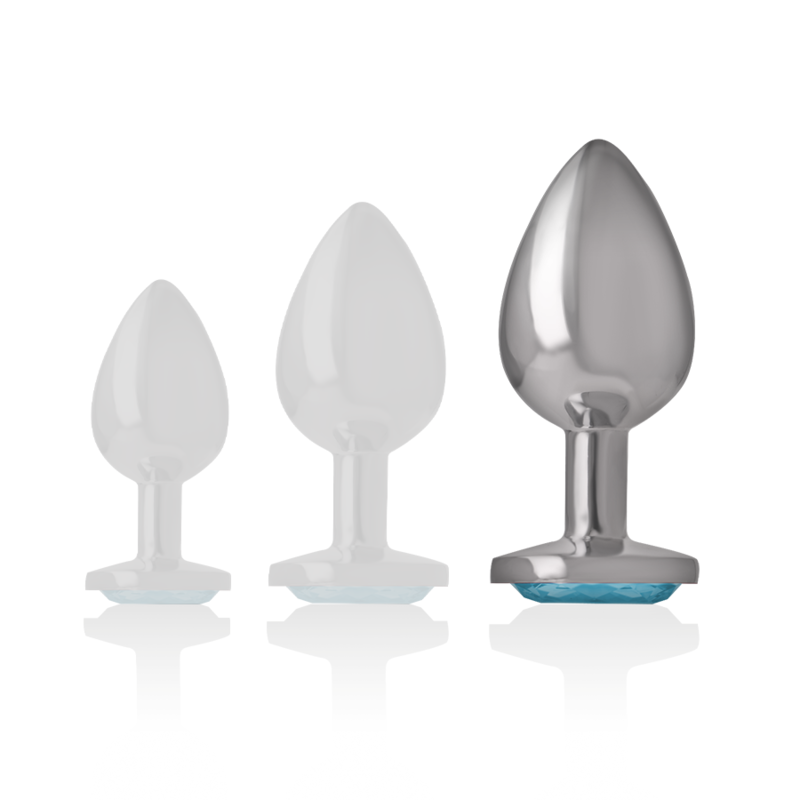 Plug anal en métal aluminium avec cristal bleu taille L — INTENSE, vue 5