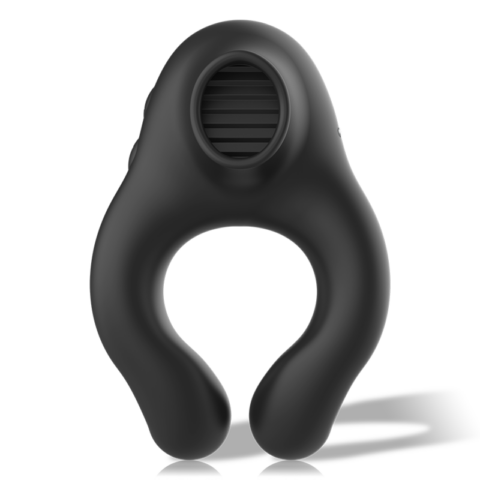 Anneau vibrateur en silicone 3 moteurs rechargeable noir