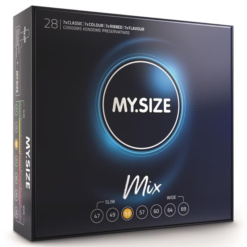 MIX préservatifs 53 MM 28 unités — MY SIZE