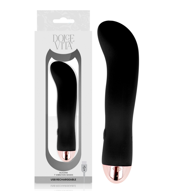 Vibrateur rechargeable deux noir 7 vitesses — DOLCE VITA, vue 2