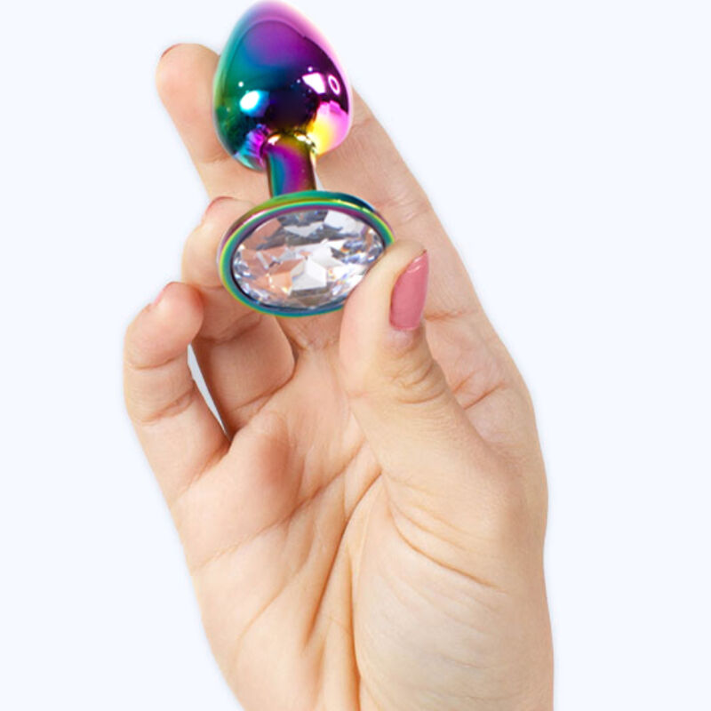 Plug anal en métal arc-en-ciel petite taille 7 CM — SECRETPLAY, vue 3