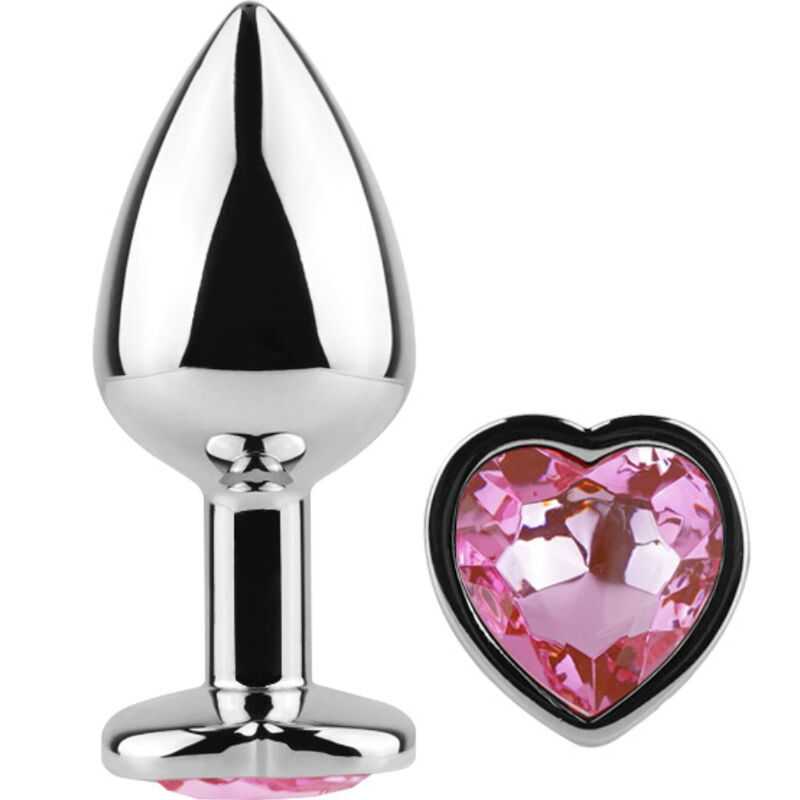 Plug anal en métal coeur fuchsia petite taille 7 CM — SECRETPLAY