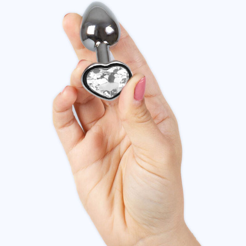 Plug anal en métal coeur cristal clair petite taille 7 CM — SECRETPLAY, vue 3