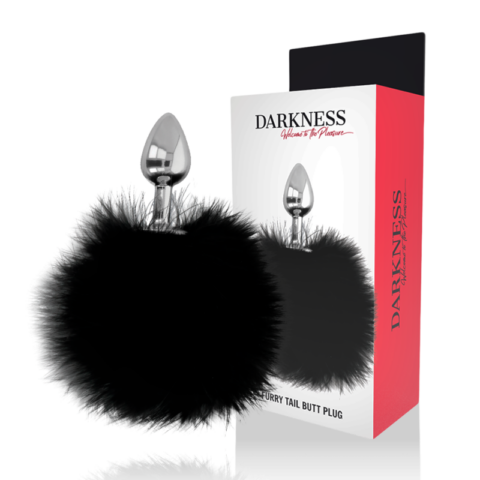 Bouchon extra anal avec queue noir 7 CM — DARKNESS