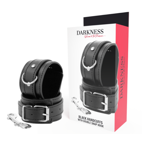 Menottes réglables noires avec double ruban de renfort — DARKNESS