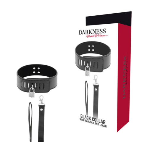 Collier bdsm avec serrure noire — DARKNESS