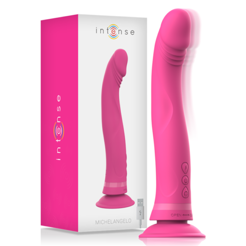 Gode vibrateur en silicone rose michelangelo — INTENSE