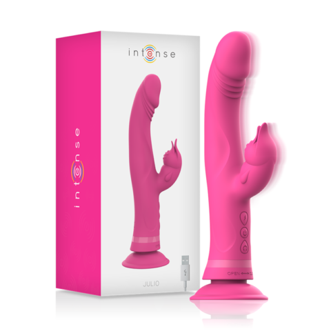 Vibrateur julio rabbit silicone rose — INTENSE