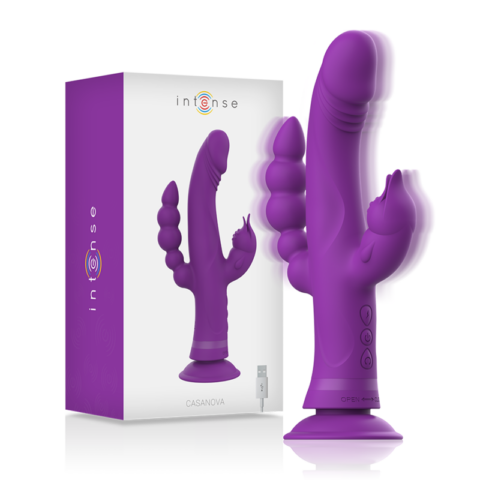 Vibrateur en silicone casanova rabbit triple moteur violet — INTENSE
