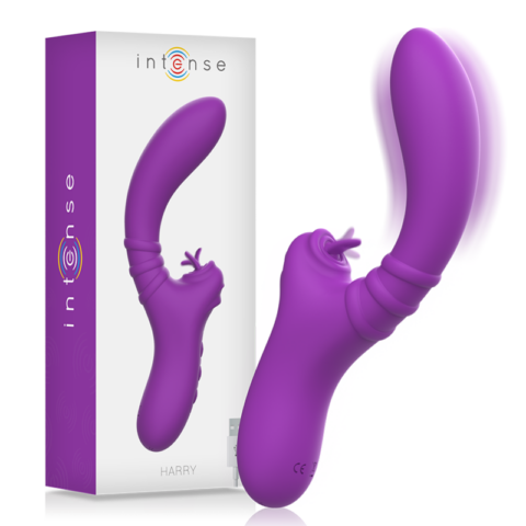 Vibrateur flexible harry avec langue violet — INTENSE