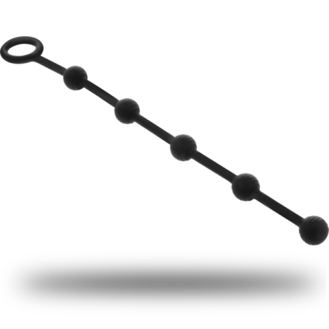 Chapelet anal korg silicone initiation 21 CM — BLACK&SILVER