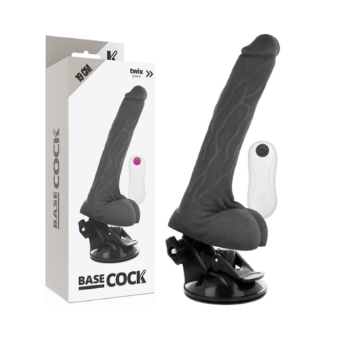 Vibrateur réaliste télécommande noir 19 CM -O- 4 CM