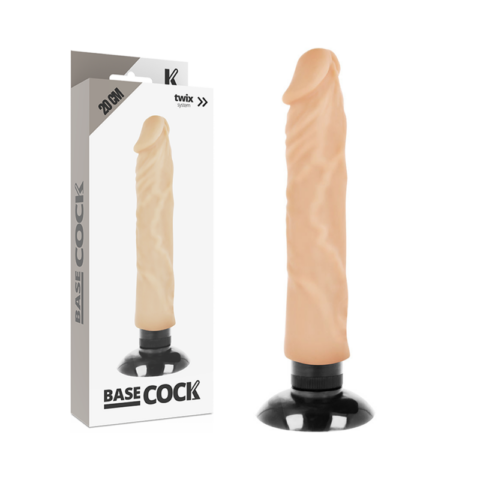 Vibrateur réaliste 2-1 naturel 20 CM -O- 4 CM — BASECOCK