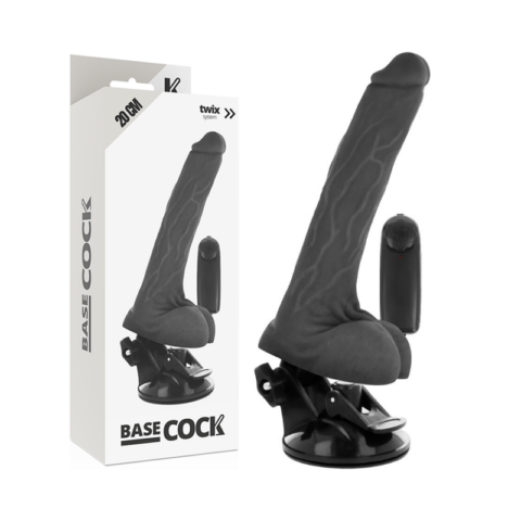 Vibrateur réaliste noir télécommande avec testicules 20 CM -O- 4 CM