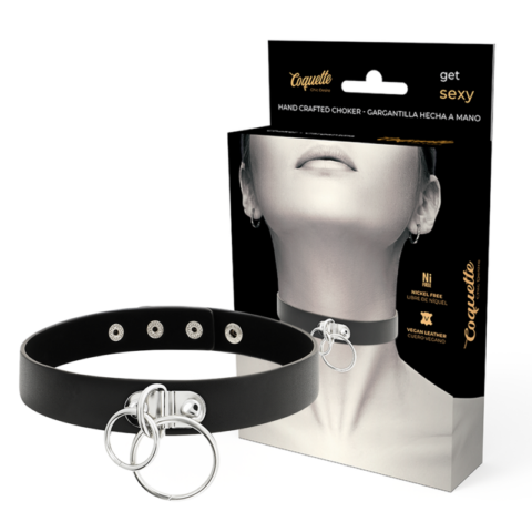 RAS de COU double anneau en cuir végan — COQUETTE CHIC DESIRE