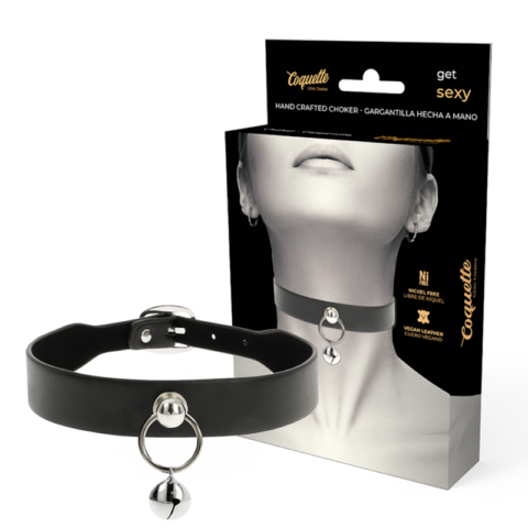 Collier cuir vegan femme accessoire hochet/cerceau — COQUETTE CHIC DESIRE