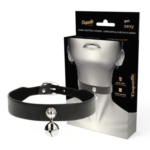 Collier en cuir vegan femme hochet accessoire — COQUETTE CHIC DESIRE