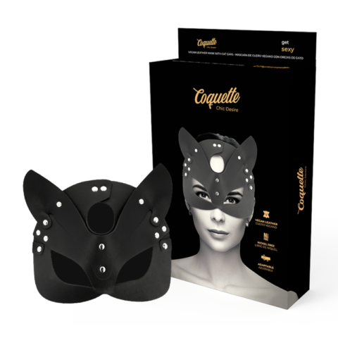 Masque en cuir vegan avec oreilles de chat — COQUETTE CHIC DESIRE