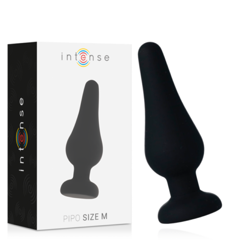 Plug anal pipo M silicone noir 11 CM — INTENSE