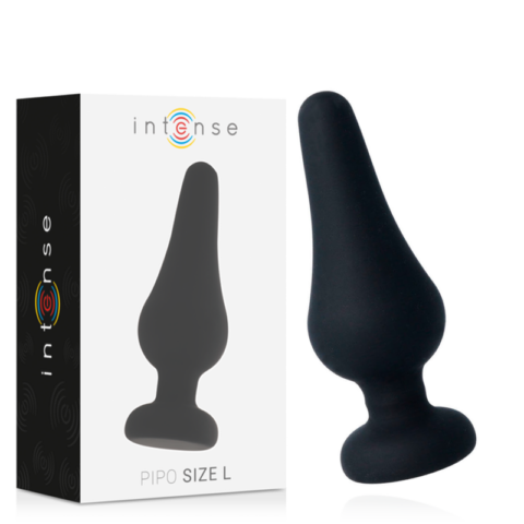 Plug anal pipo L silicone noir 13 CM — INTENSE